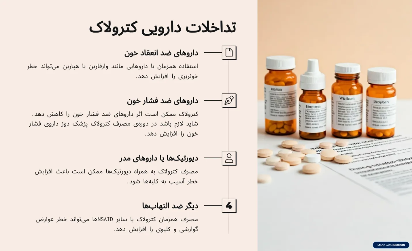 تداخلات دارویی کترولاک
