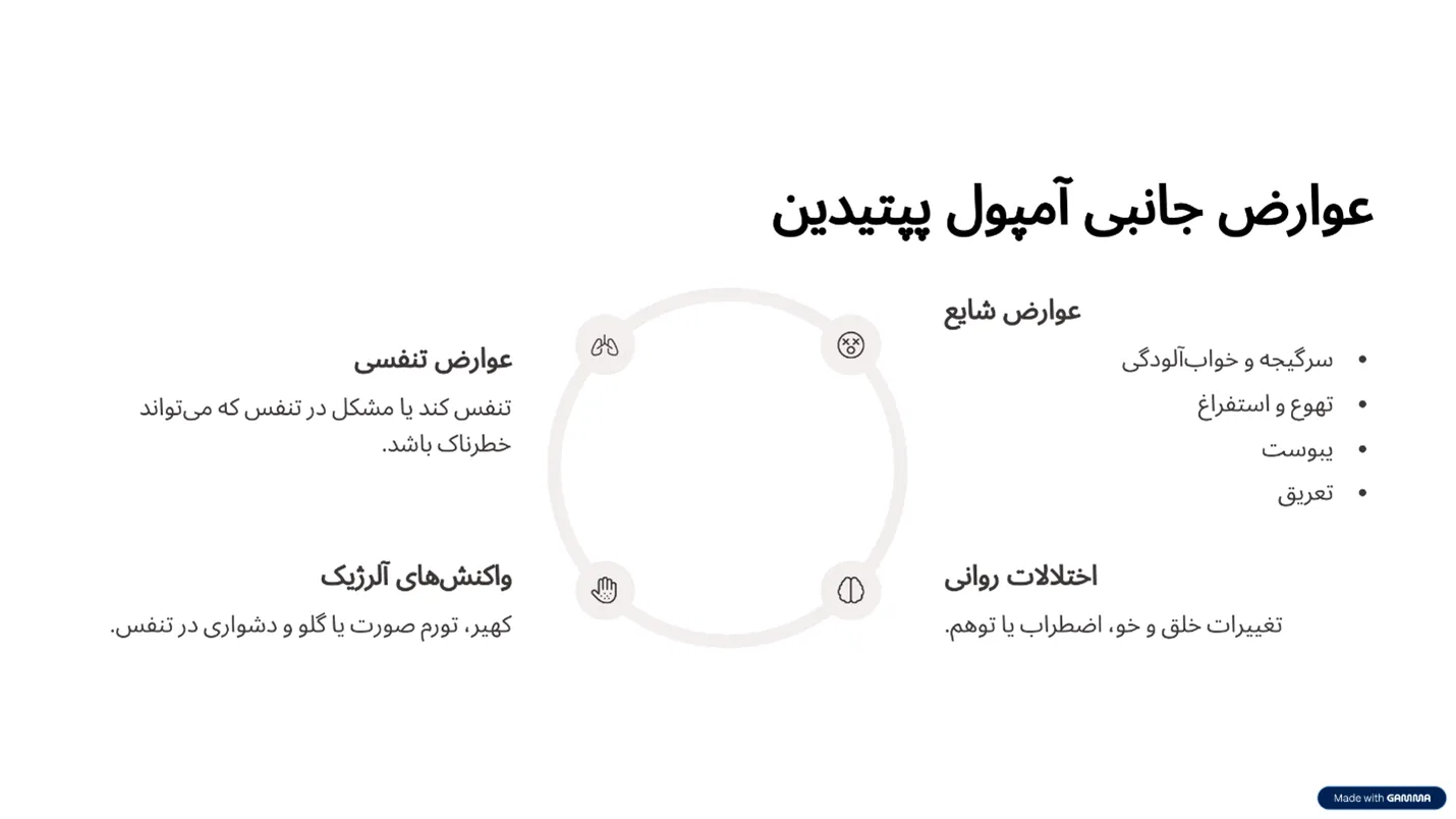 عوارض آمپول پپتیدین چیست؟